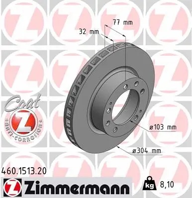 Disque de frein ZIMMERMANN 460.1513.20