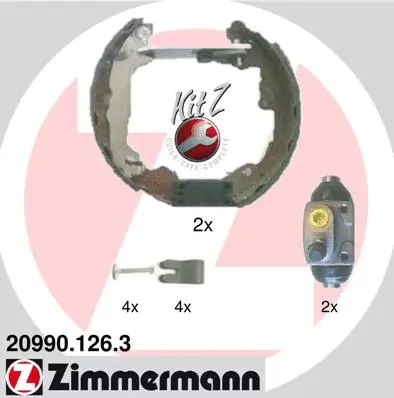 Jeu de mâchoires de frein ZIMMERMANN 20990.126.3