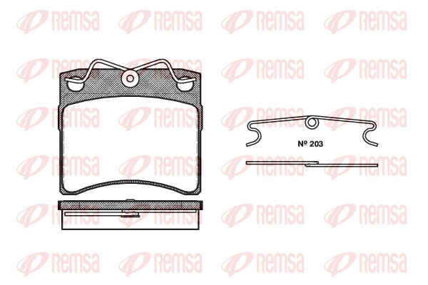 Kit de plaquettes de frein, frein à disque REMSA 0385.00