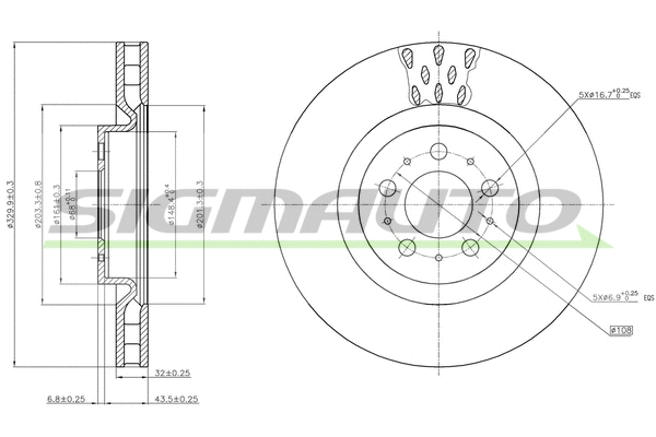 Disque de frein SIGMAUTO DBB682V