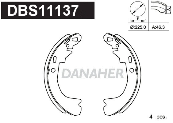 Jeu de mâchoires de frein DANAHER DBS11137