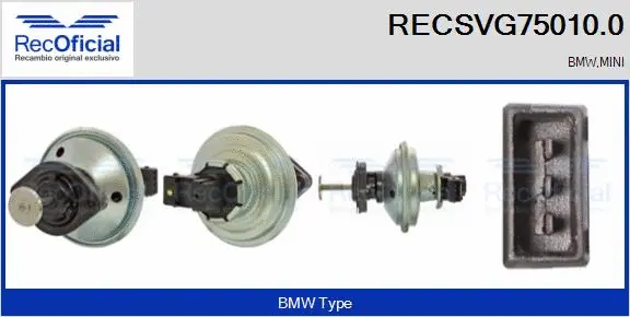 Vanne EGR RECOFICIAL RECSVG75010.0