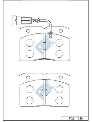 Kit de plaquettes de frein, frein à disque FBK FD21104M