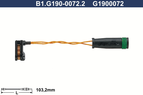 Contact d'avertissement, usure des plaquettes de frein GALFER B1.G190-0072.2