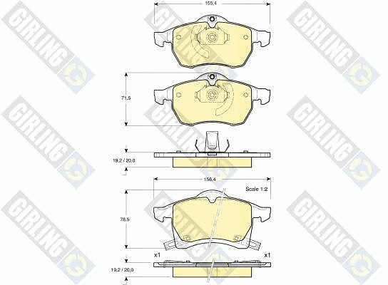 Kit de plaquettes de frein, frein à disque GIRLING 6113502