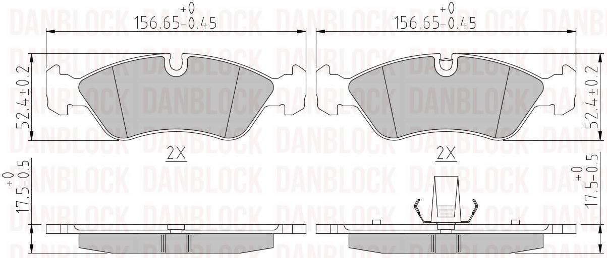 Kit de plaquettes de frein, frein à disque DANBLOCK DB 510058