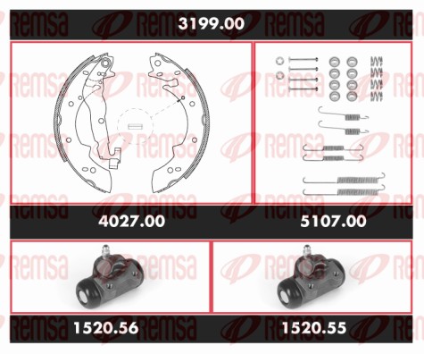 Kit de freins, freins à tambours REMSA 3199.00