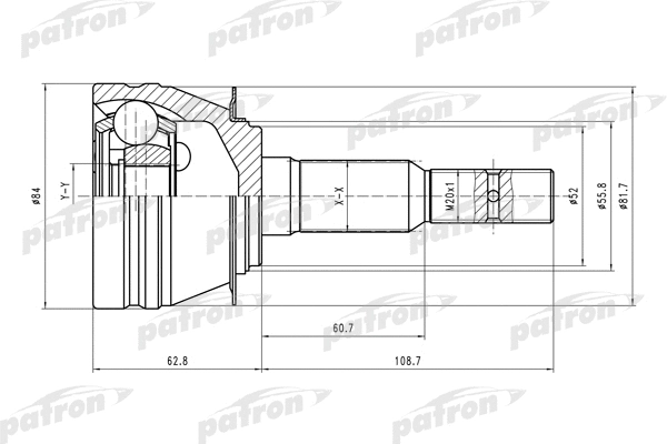 Jeu de joints, arbre de transmission PATRON PCV1311