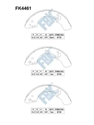 Jeu de mâchoires de frein FBK FK4461