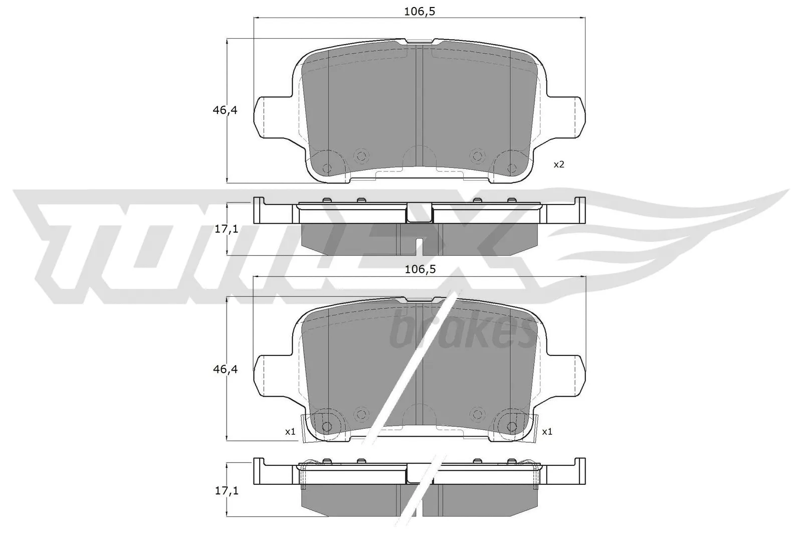 Kit de plaquettes de frein, frein à disque TOMEX Brakes TX 17-88
