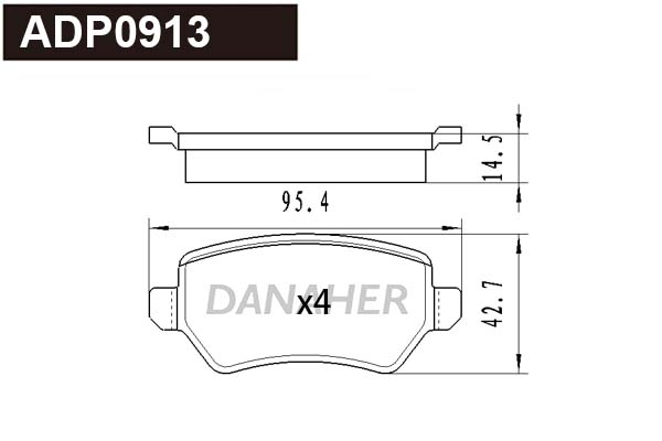 Kit de plaquettes de frein, frein à disque DANAHER ADP0913