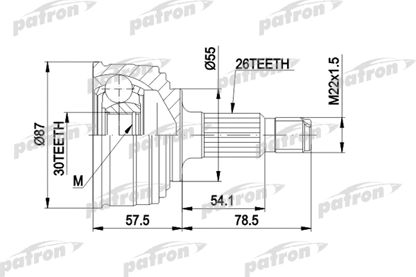 Jeu de joints, arbre de transmission PATRON PCV1251