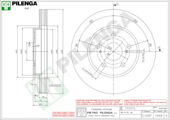 Disque de frein PILENGA V668