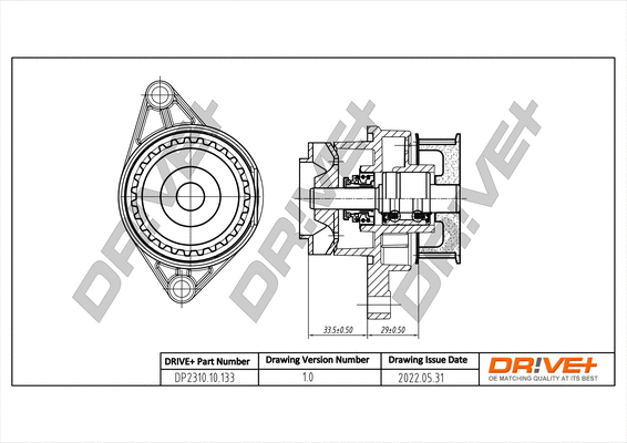 Pompe à eau, refroidissement du moteur Dr!ve+ DP2310.10.133