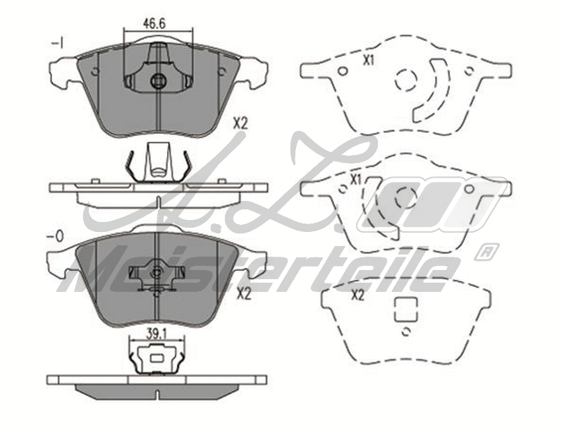 Kit de plaquettes de frein, frein à disque A.Z. Meisterteile AZMT-44-022-2185