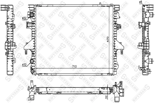 Radiateur, refroidissement du moteur STELLOX 10-26429-SX