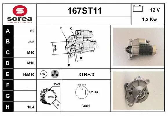Démarreur STARTCAR 167ST11