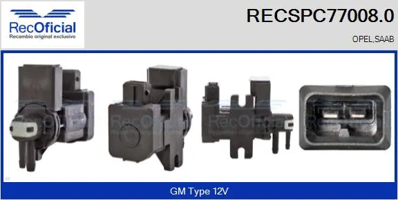 Transmetteur de pression, contrôle des gaz d'échappement RECOFICIAL RECSPC77008.0