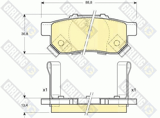 Kit de plaquettes de frein, frein à disque GIRLING 6131749