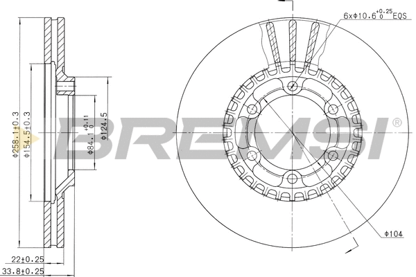 Disque de frein BREMSI CD6459V