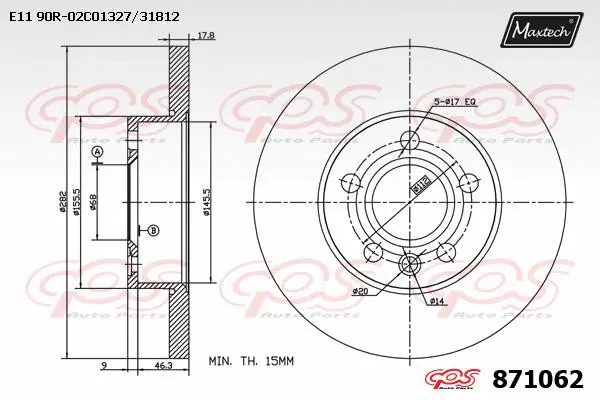 Disque de frein MAXTECH 871062