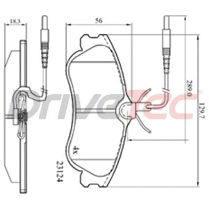 Kit de plaquettes de frein, frein à disque DriveTec DPAD1607