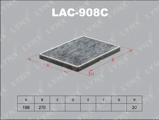 Filtre, air de l'habitacle LYNXAUTO LAC-908C