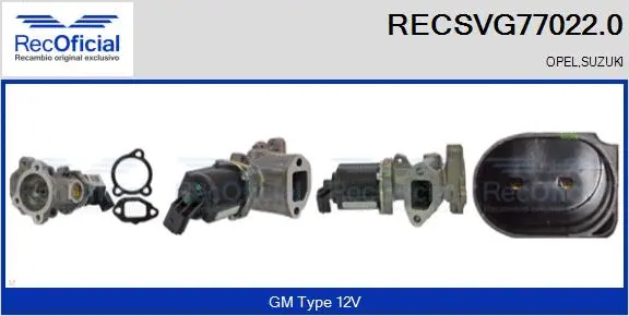 Vanne EGR RECOFICIAL RECSVG77022.0