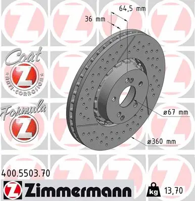 Disque de frein ZIMMERMANN 400.5503.70