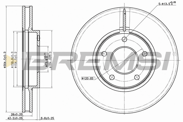 Disque de frein BREMSI CD7069V