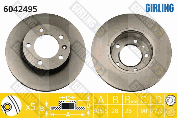 Disque de frein GIRLING 6042495