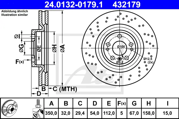 Disque de frein ATE-APAC 24.0132-0179.1