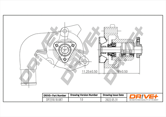 Pompe à eau, refroidissement du moteur Dr!ve+ DP2310.10.087