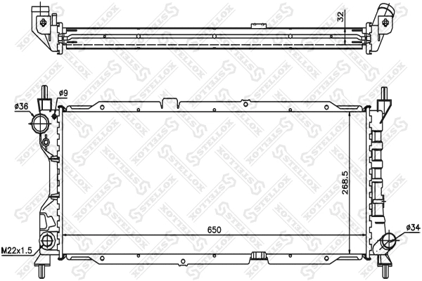 Radiateur, refroidissement du moteur STELLOX 10-25203-SX