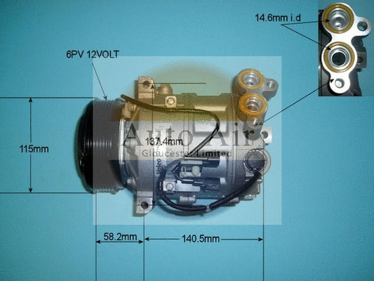 Compresseur, climatisation AUTO AIR GLOUCESTER 14-1313