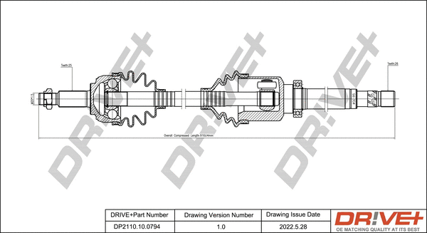 Arbre de transmission Dr!ve+ DP2110.10.0794