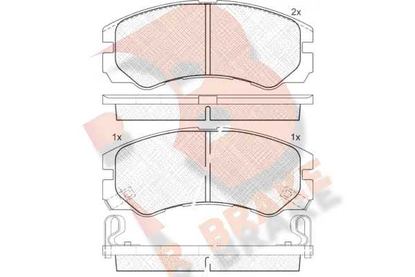 Kit de plaquettes de frein, frein à disque R BRAKE RB0990