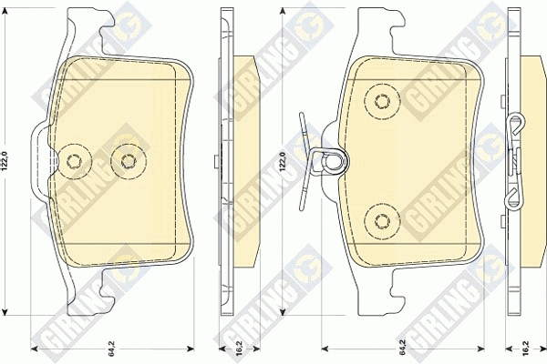 Kit de plaquettes de frein, frein à disque GIRLING 6118772