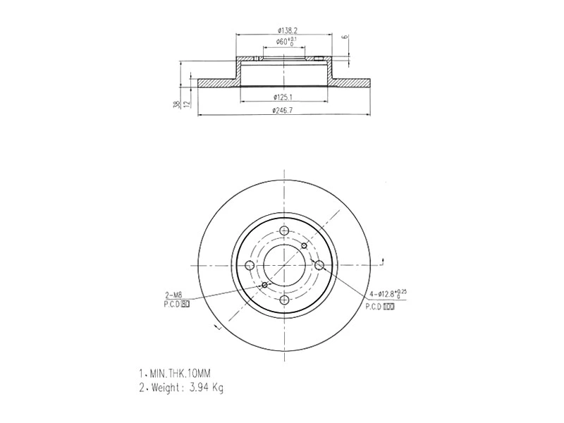 Disque de frein A.Z. Meisterteile AZMT-44-024-1083