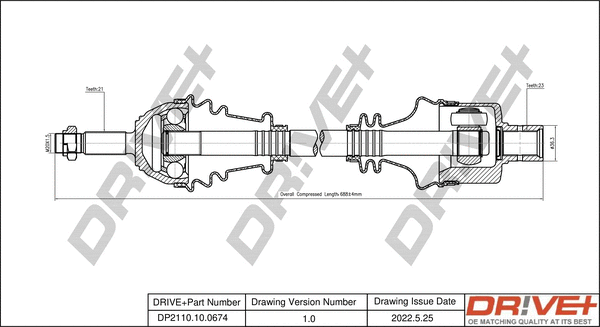 Arbre de transmission Dr!ve+ DP2110.10.0674