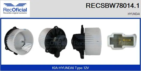 Pulseur d'air habitacle RECOFICIAL RECSBW78014.1