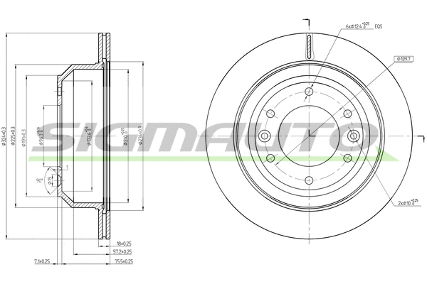 Disque de frein SIGMAUTO DBC112V