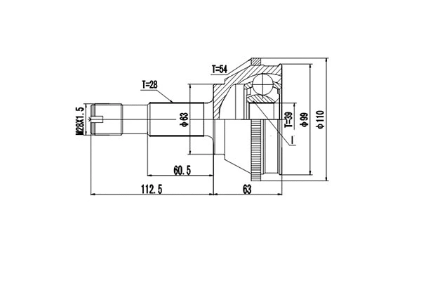 Jeu de joints, arbre de transmission DYNAMATRIX DCV810013