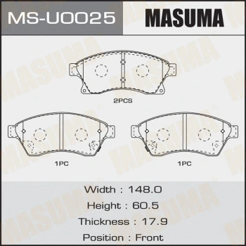 Jeu de mâchoires de frein MASUMA MS-U0025
