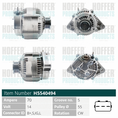 Alternateur HOFFER H5540494