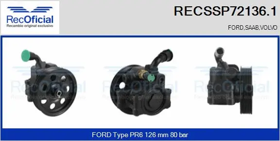 Pompe hydraulique, direction RECOFICIAL RECSSP72136.1