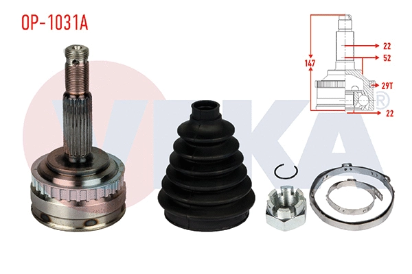 Jeu de joints, arbre de transmission VEKA OP-1031A