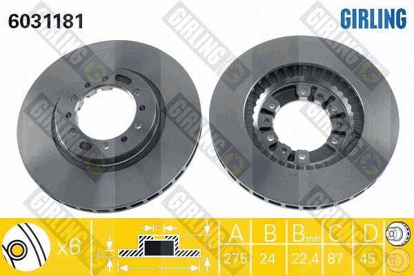 Disque de frein GIRLING 6031181