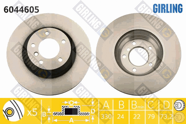 Disque de frein GIRLING 6044605