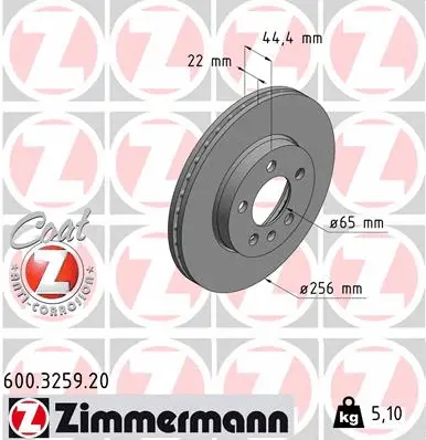 Disque de frein ZIMMERMANN 600.3259.20